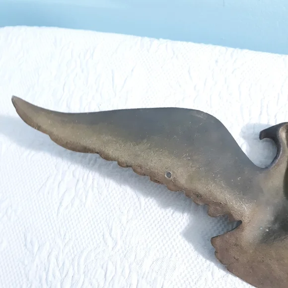 Large 4LB Brass Bald Eagle Wall Door House Plaque Gold Hanging America Patriotic - Picture 15 of 15